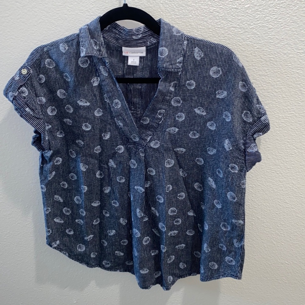 Liz Claiborne She’ll Print Linen Top